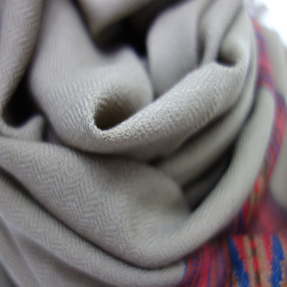 Sal Unisex confectionat din 100% Lana (Yak & Merino) ->Grej Herringbone -> Cod: KYM9 - Saluri din Lana de Yak & Merino