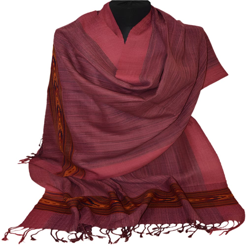 Sal Unisex confectionat din 100% Lana (Yak & Merino) ->Grena Visiniu -> Cod: Feb3 - Sal din lana de Yak & Merino