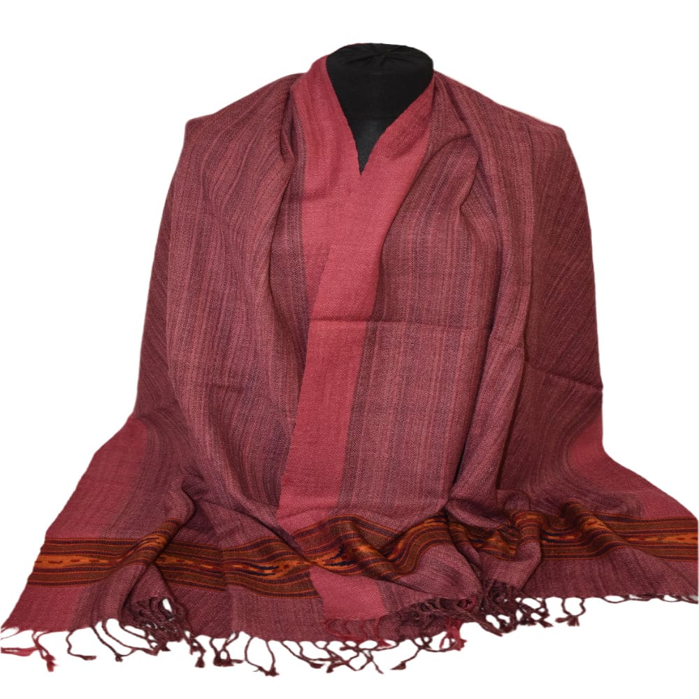 Sal Unisex confectionat din 100% Lana (Yak & Merino) ->Grena Visiniu -> Cod: Feb3 - Sal din lana de Yak & Merino