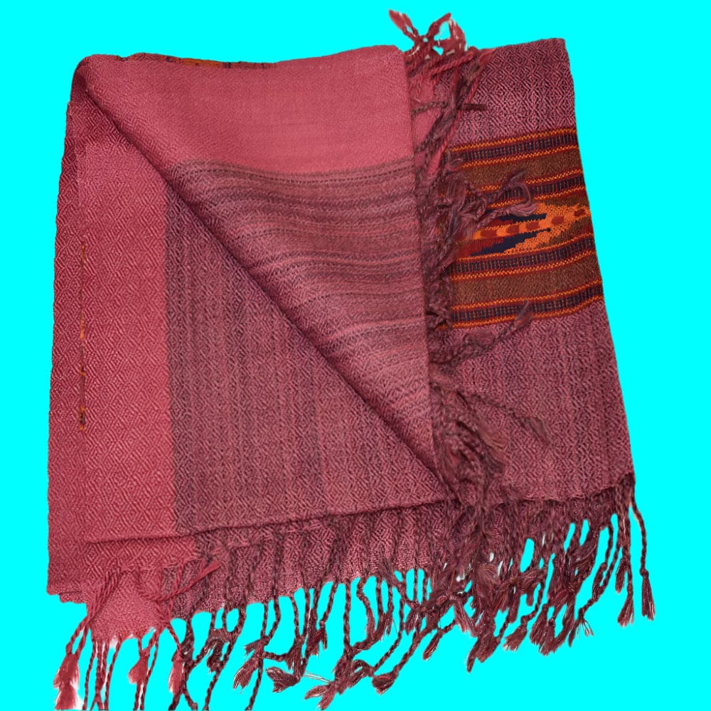 Sal Unisex confectionat din 100% Lana (Yak & Merino) ->Grena Visiniu -> Cod: Feb3 - Sal din lana de Yak & Merino