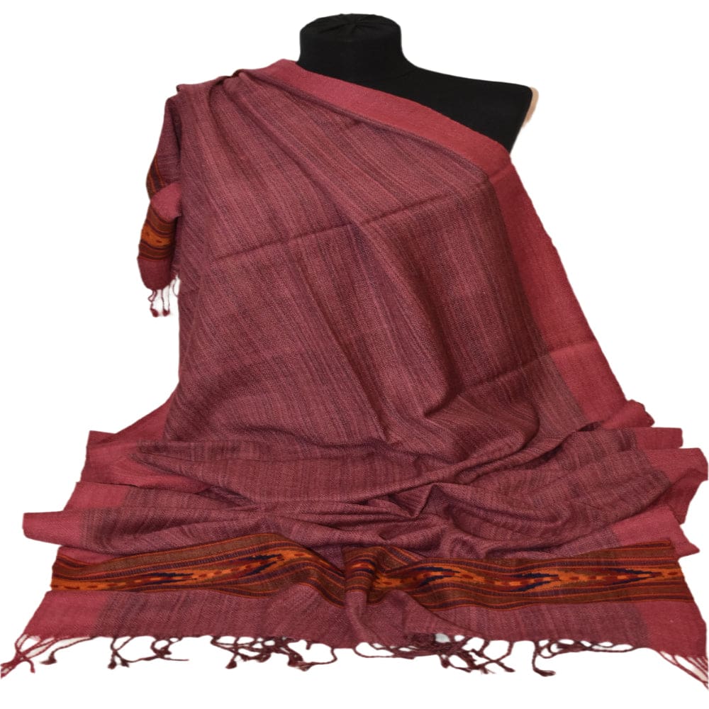 Sal Unisex confectionat din 100% Lana (Yak & Merino) ->Grena Visiniu -> Cod: Feb3 - Sal din lana de Yak & Merino