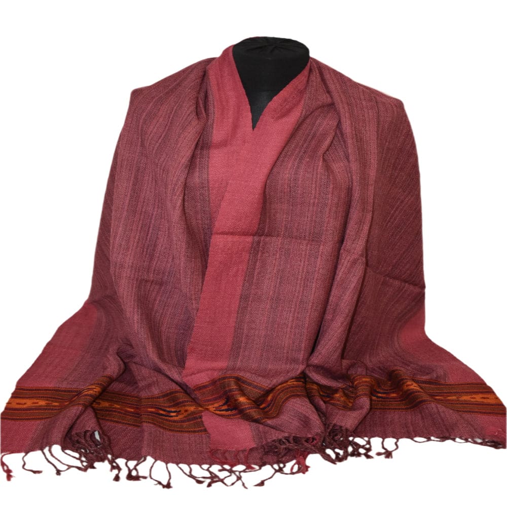 Sal Unisex confectionat din 100% Lana (Yak & Merino) ->Grena Visiniu -> Cod: Feb3 - Sal din lana de Yak & Merino