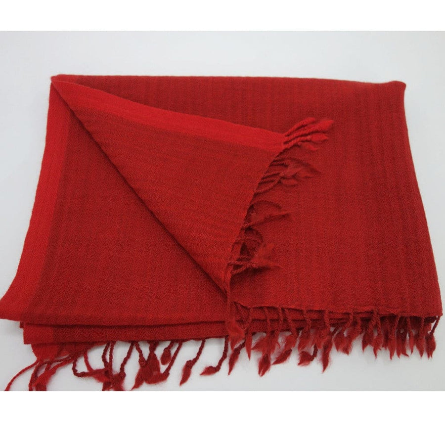 Sal Unisex confectionat din 100% Lana (Yak & Merino) -> Herringbone Red-> Cod:KYM22 - Saluri din Lana de Yak & Merino