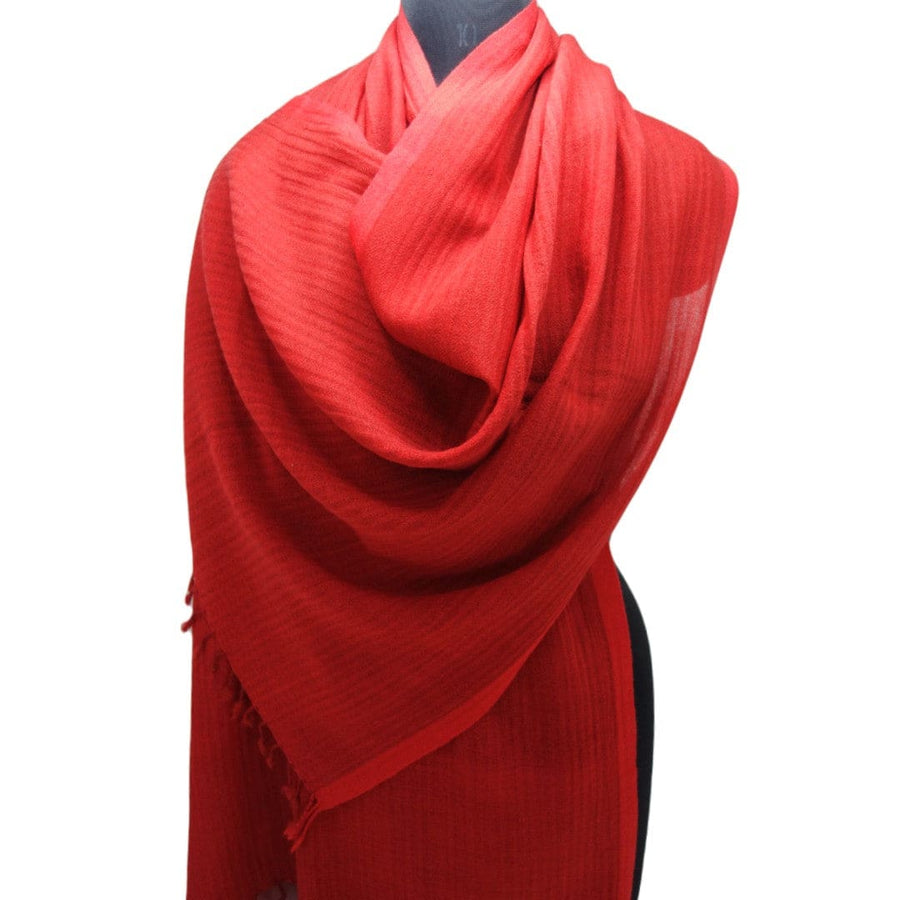 Sal Unisex confectionat din 100% Lana (Yak & Merino) -> Herringbone Red-> Cod:KYM22 - Saluri din Lana de Yak & Merino