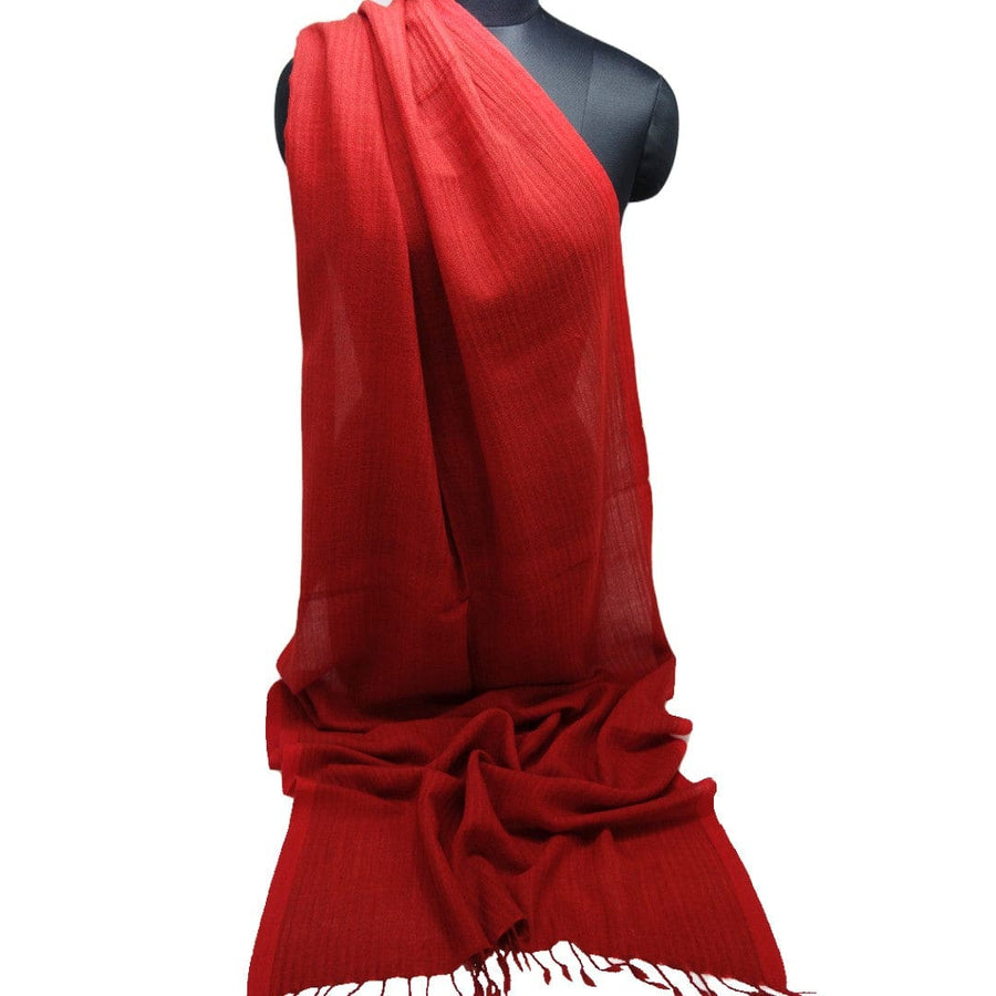 Sal Unisex confectionat din 100% Lana (Yak & Merino) -> Herringbone Red-> Cod:KYM22 - Saluri din Lana de Yak & Merino