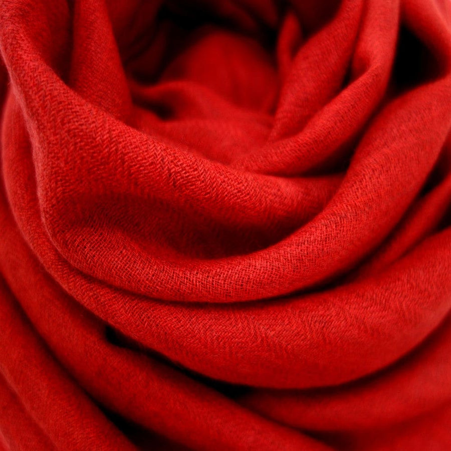 Sal Unisex confectionat din 100% Lana (Yak & Merino) -> Herringbone Red-> Cod:KYM22 - Saluri din Lana de Yak & Merino