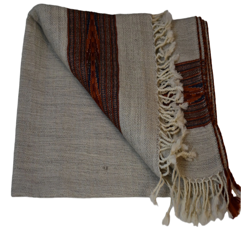 Sal Unisex confectionat din 100% Lana (Yak & Merino) -> Ivory Beige -> Cod: Feb6 - Sal din lana de Yak & Merino