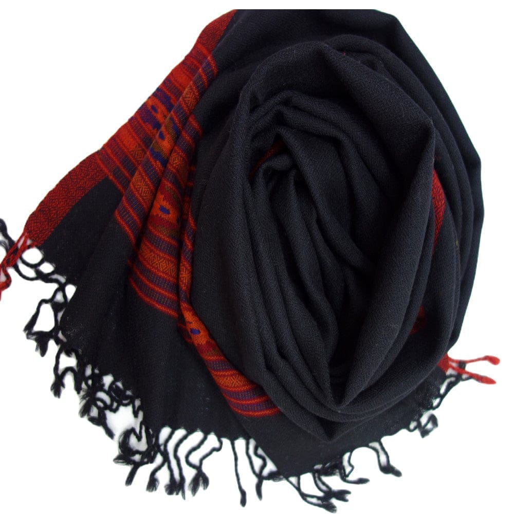 Sal Unisex confectionat din 100% Lana (Yak & Merino) ->Jet Black -> Cod: KYM11 - Saluri din Lana de Yak & Merino