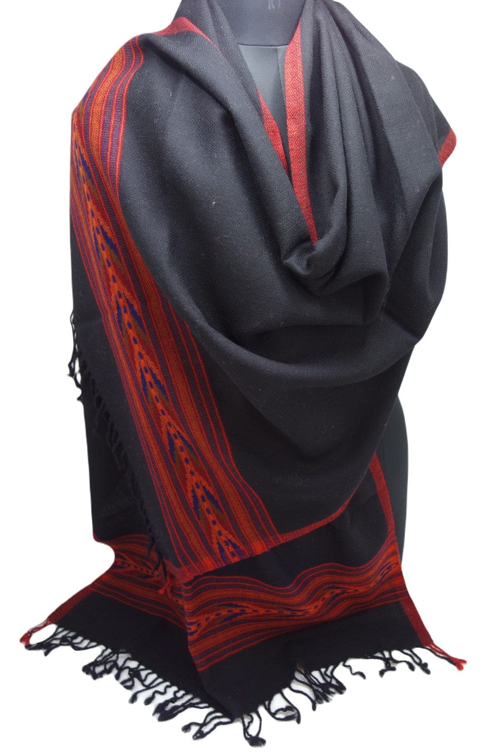Sal Unisex confectionat din 100% Lana (Yak & Merino) ->Jet Black -> Cod: KYM11 - Saluri din Lana de Yak & Merino