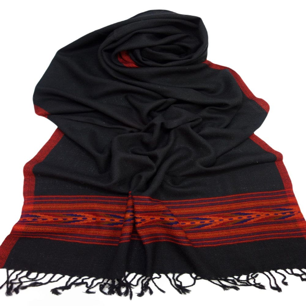 Sal Unisex confectionat din 100% Lana (Yak & Merino) ->Jet Black -> Cod: KYM11 - Saluri din Lana de Yak & Merino