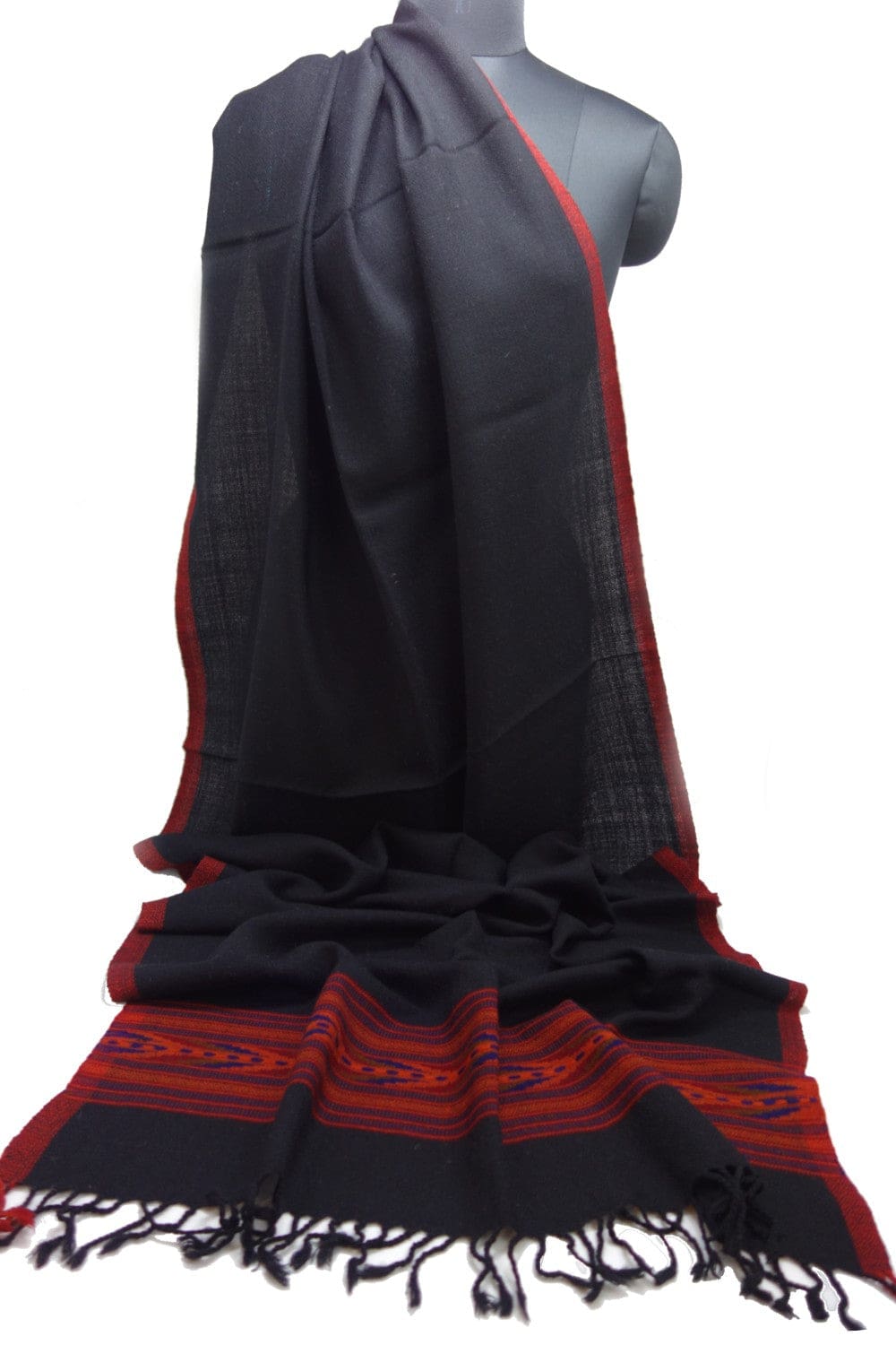 Sal Unisex confectionat din 100% Lana (Yak & Merino) ->Jet Black -> Cod: KYM11 - Saluri din Lana de Yak & Merino