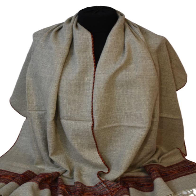 Sal Unisex confectionat din 100% Lana (Yak & Merino) -> Natural Grej -> Cod: Feb2 - Sal din lana de Yak & Merino