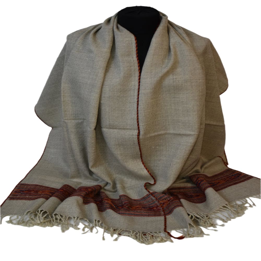 Sal Unisex confectionat din 100% Lana (Yak & Merino) -> Natural Grej -> Cod: Feb2 - Sal din lana de Yak & Merino