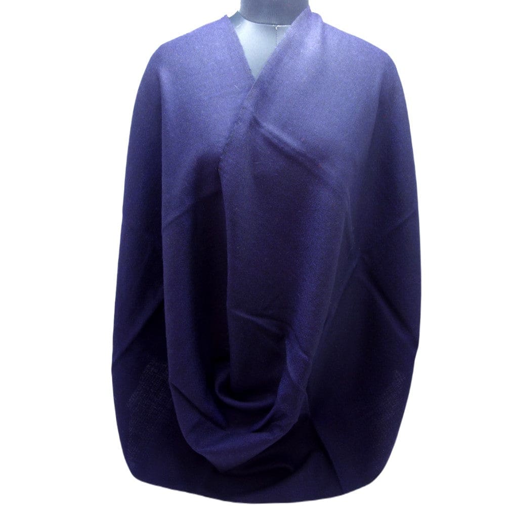 Sal Unisex confectionat din 100% Lana (Yak & Merino)- Navy Blue cu Bordura Kullu -> Cod: KYM1 - Saluri din Lana de Yak & Merino