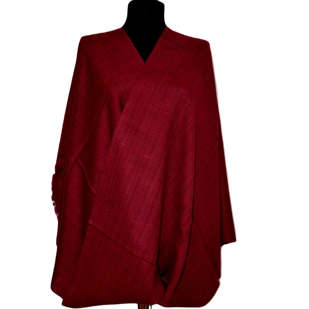 Sal Unisex confectionat din 100% Lana (Yak & Merino) ->Rosu Visina -> Cod: YAKNEW1 - Sal din lana de Yak & Merino