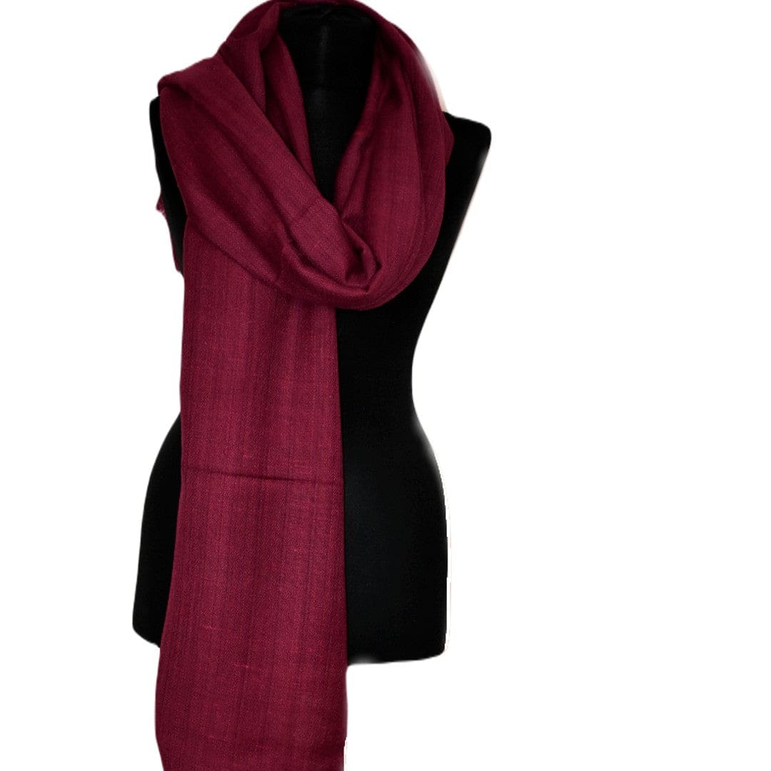 Sal Unisex confectionat din 100% Lana (Yak & Merino) ->Rosu Visina -> Cod: YAKNEW1 - Sal din lana de Yak & Merino