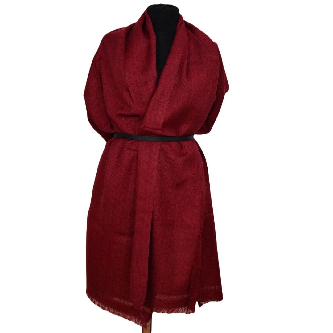 Sal Unisex confectionat din 100% Lana (Yak & Merino) ->Rosu Visina -> Cod: YAKNEW1 - Sal din lana de Yak & Merino