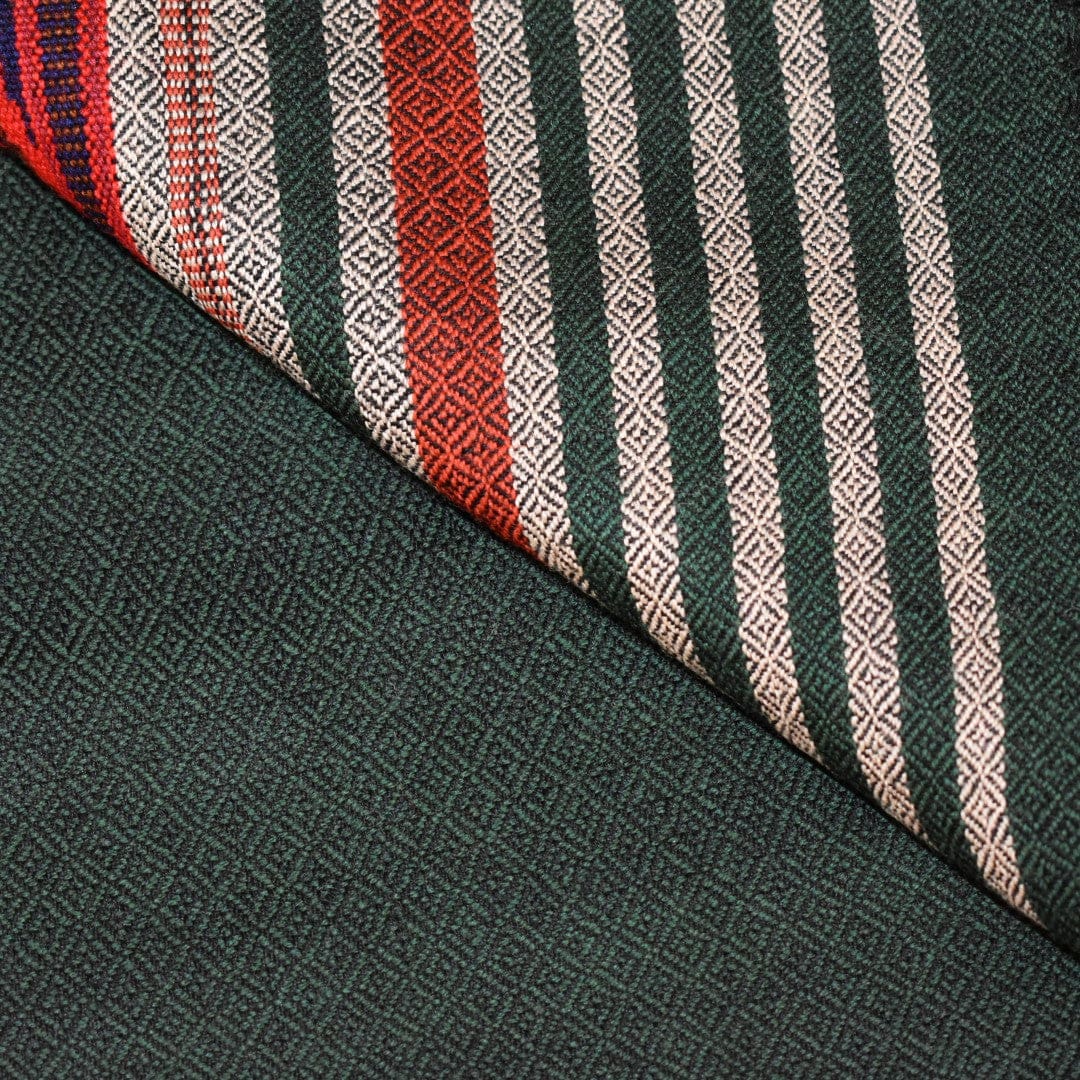 Sal Unisex confectionat din 100% Lana (Yak & Merino) ->Verde Smarald /Negru-> Cod: LANA5 - Sal din lana de Yak & Merino