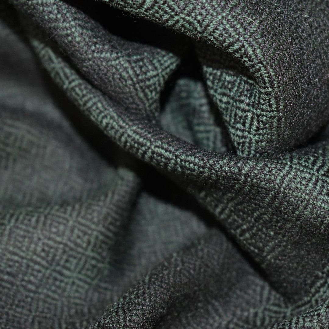 Sal Unisex confectionat din 100% Lana (Yak & Merino) ->Verde Smarald /Negru-> Cod: LANA5 - Sal din lana de Yak & Merino