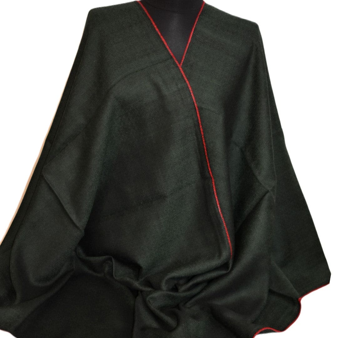 Sal Unisex confectionat din 100% Lana (Yak & Merino) ->Verde Smarald /Negru-> Cod: LANA5 - Sal din lana de Yak & Merino
