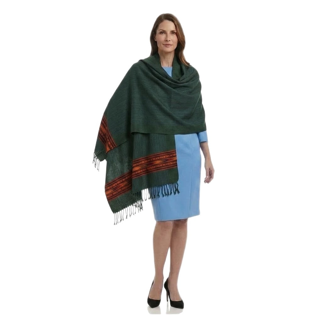Sal Unisex confectionat din 100% Lana ( Yak & Merino ) ->Verde Smarald -> Cod: LANA3