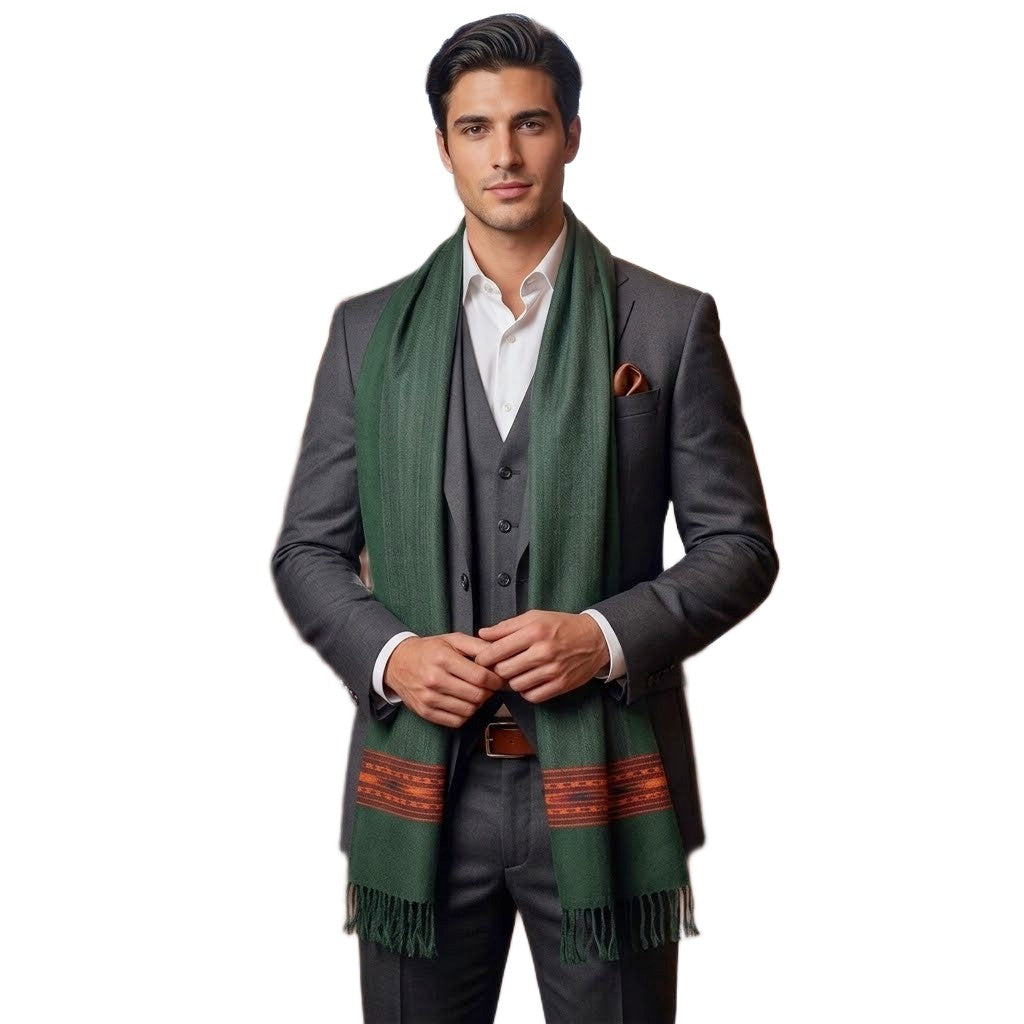 Sal Unisex confectionat din 100% Lana ( Yak & Merino ) ->Verde Smarald -> Cod: LANA3