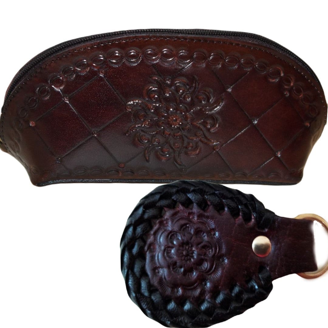 SET: Gentuta pentru Ochelari & Breloc de chei lucrat manual -> SET22 - Genti din Piele