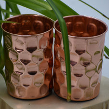 SET-> Sticla & 2 Pahare din Cupru solid cu Model Embosat - Diamantat-> Cod: SETDIAM - Sticla Cupru