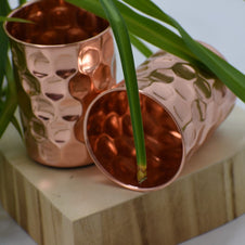 SET-> Sticla & 2 Pahare din Cupru solid cu Model Embosat - Diamantat-> Cod: SETDIAM - Sticla Cupru