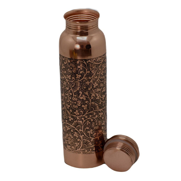 Sticla de Cupru cu Model Embosat - Vintage Floral -> Cod: EMBC1 - sticla cupru
