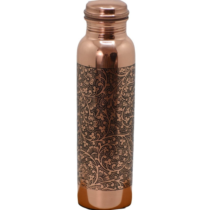 Sticla de Cupru cu Model Embosat - Vintage Floral -> Cod: EMBC1 - sticla cupru