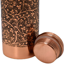Sticla de Cupru cu Model Embosat - Vintage Floral -> Cod: EMBC1 - sticla cupru