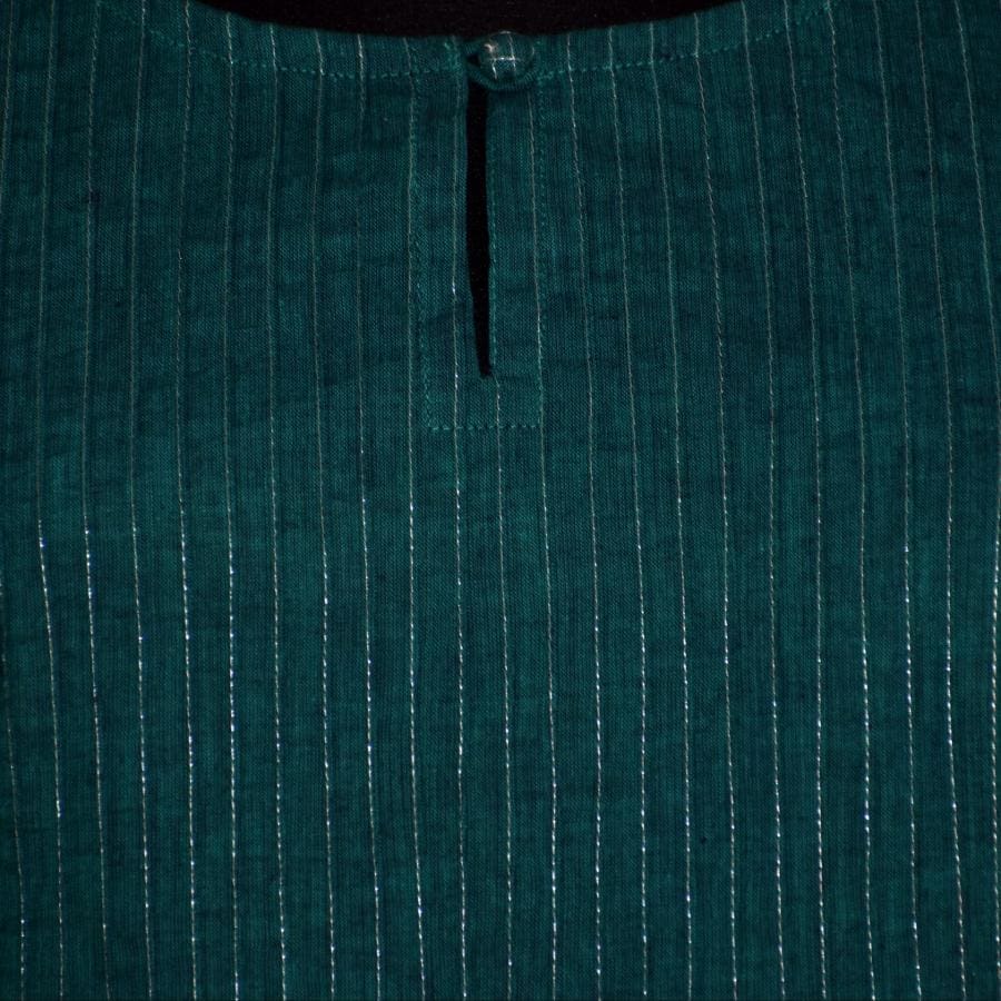 Tunica Lunga din Bumbac 100% tesut manual- Negru-Verde - Tunica Kurta