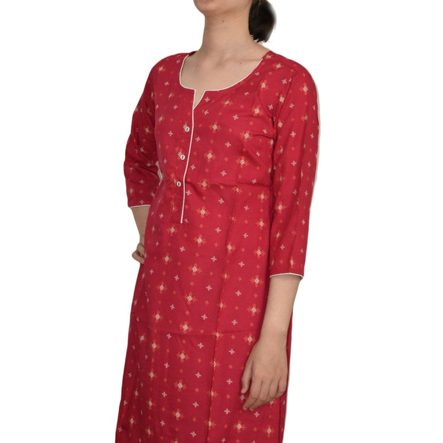 Tunica lunga din bumbac - Magenta Roze - KURTIS2 - Tunica lunga Kurta