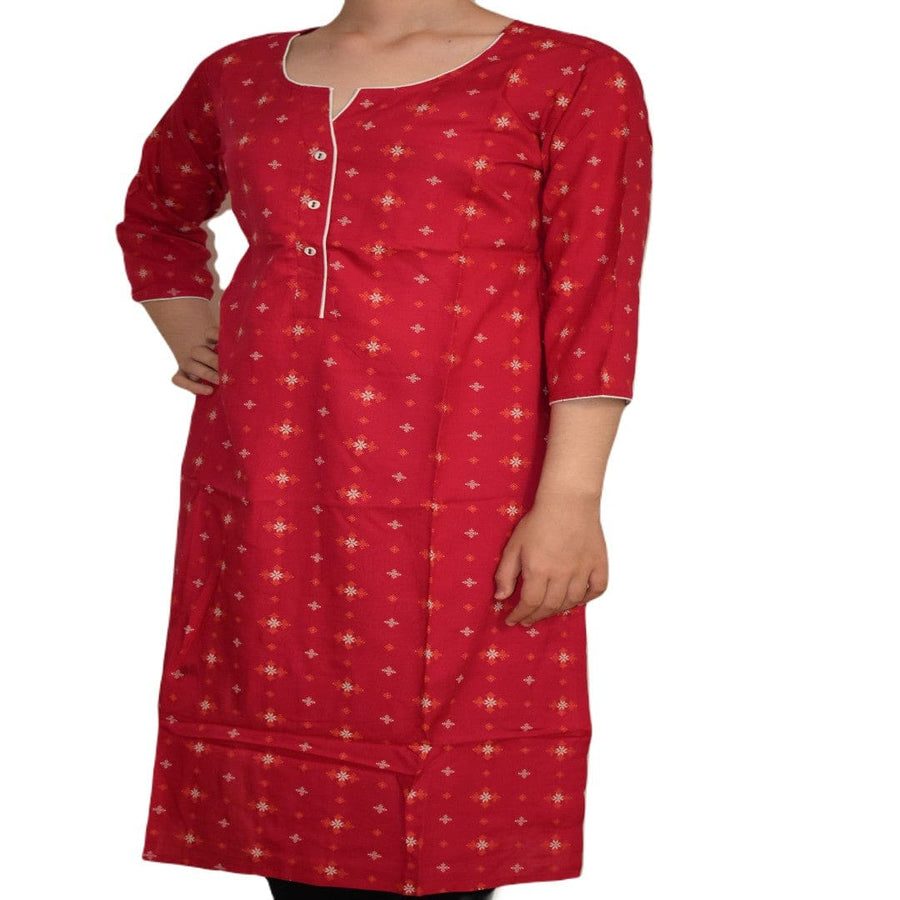 Tunica lunga din bumbac - Magenta Roze - KURTIS2 - Tunica lunga Kurta