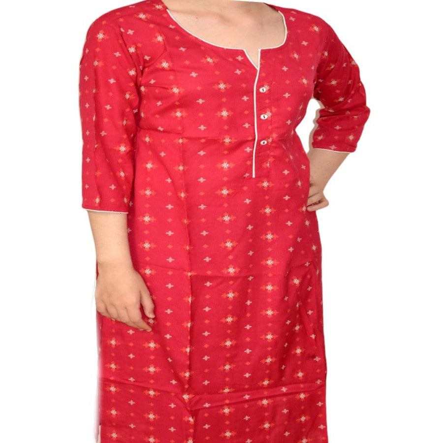 Tunica lunga din bumbac - Magenta Roze - KURTIS2 - XL - Tunica lunga Kurta