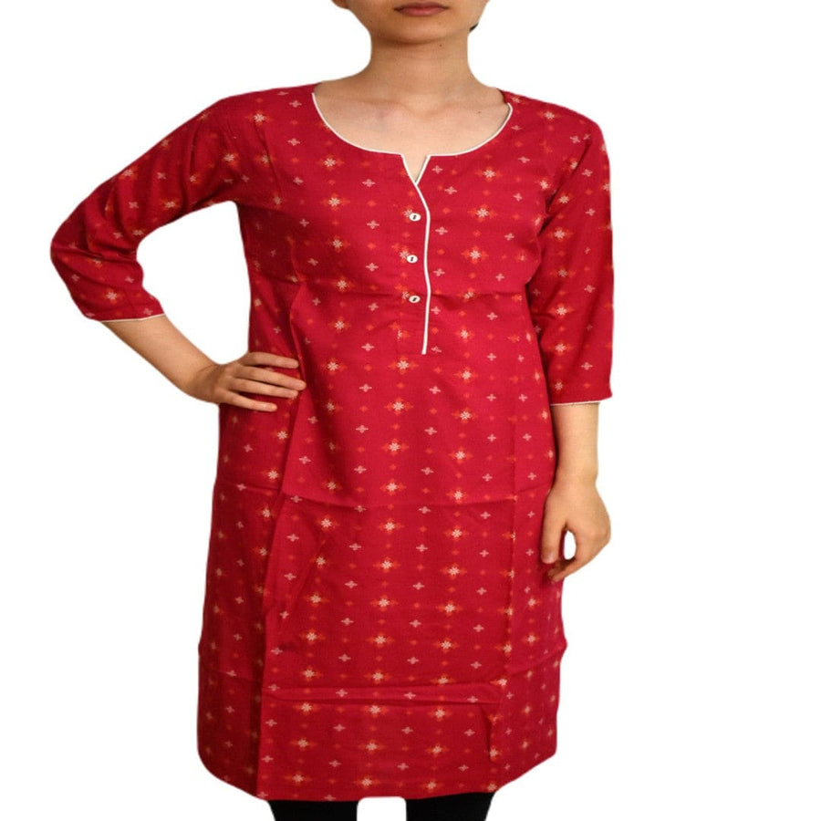 Tunica lunga din bumbac - Magenta Roze - KURTIS2 - XXL - Tunica lunga Kurta