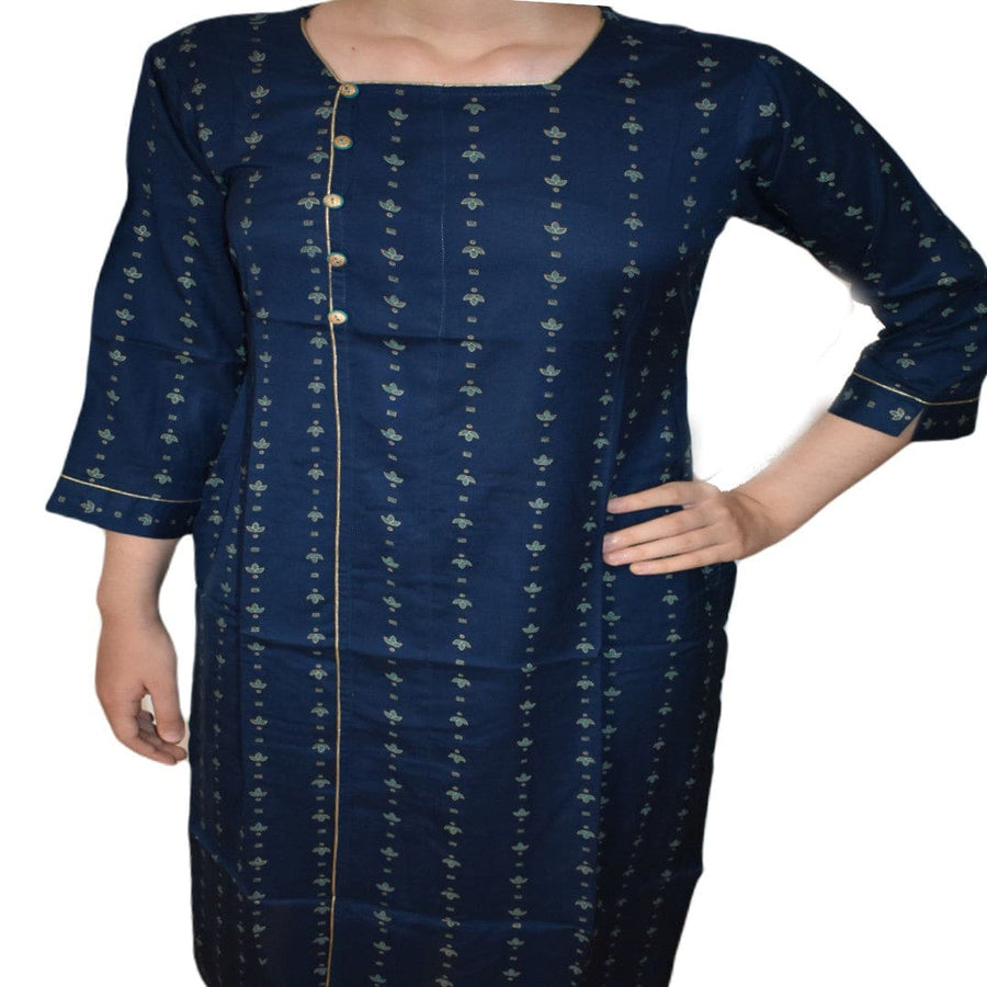 Tunica lunga din bumbac - Navy Blue Indigo - Cod: Navy1 - Tunica lunga Kurta