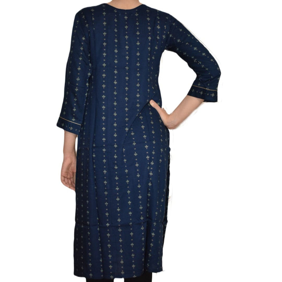 Tunica lunga din bumbac - Navy Blue Indigo - Cod: Navy1 - Tunica lunga Kurta