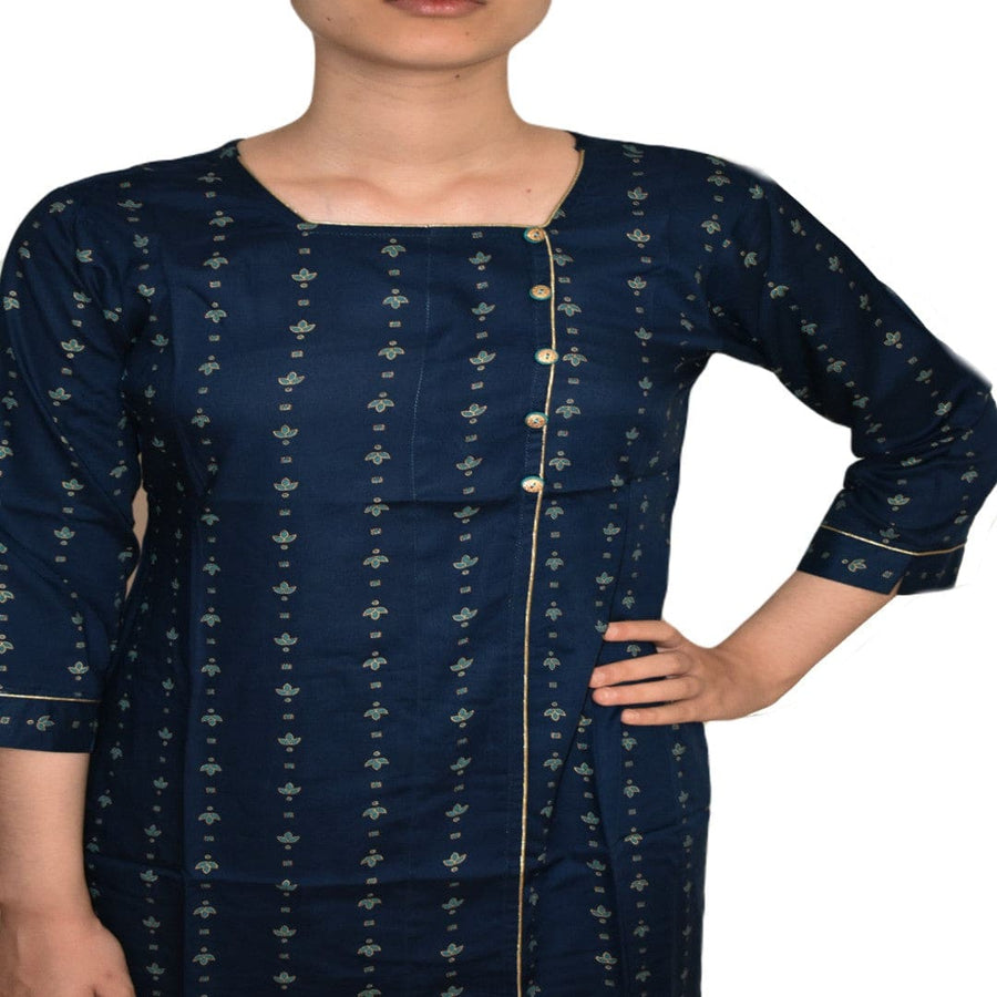 Tunica lunga din bumbac - Navy Blue Indigo - Cod: Navy1 - Tunica lunga Kurta