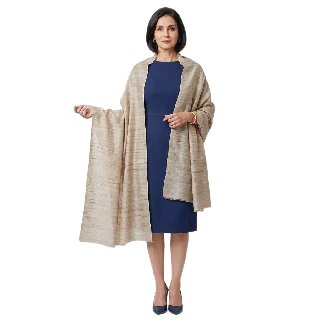 Sal tesut manual din 100% Matase Naturala Organica - Ghicha Tassar/Tussar Silk -> Cod: OrganicSilk8