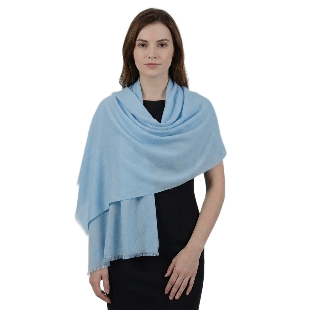 Sal Premium confectionat din Lana Cashmir si Matase Naturala- Cod: CASHLIGHTBLUE