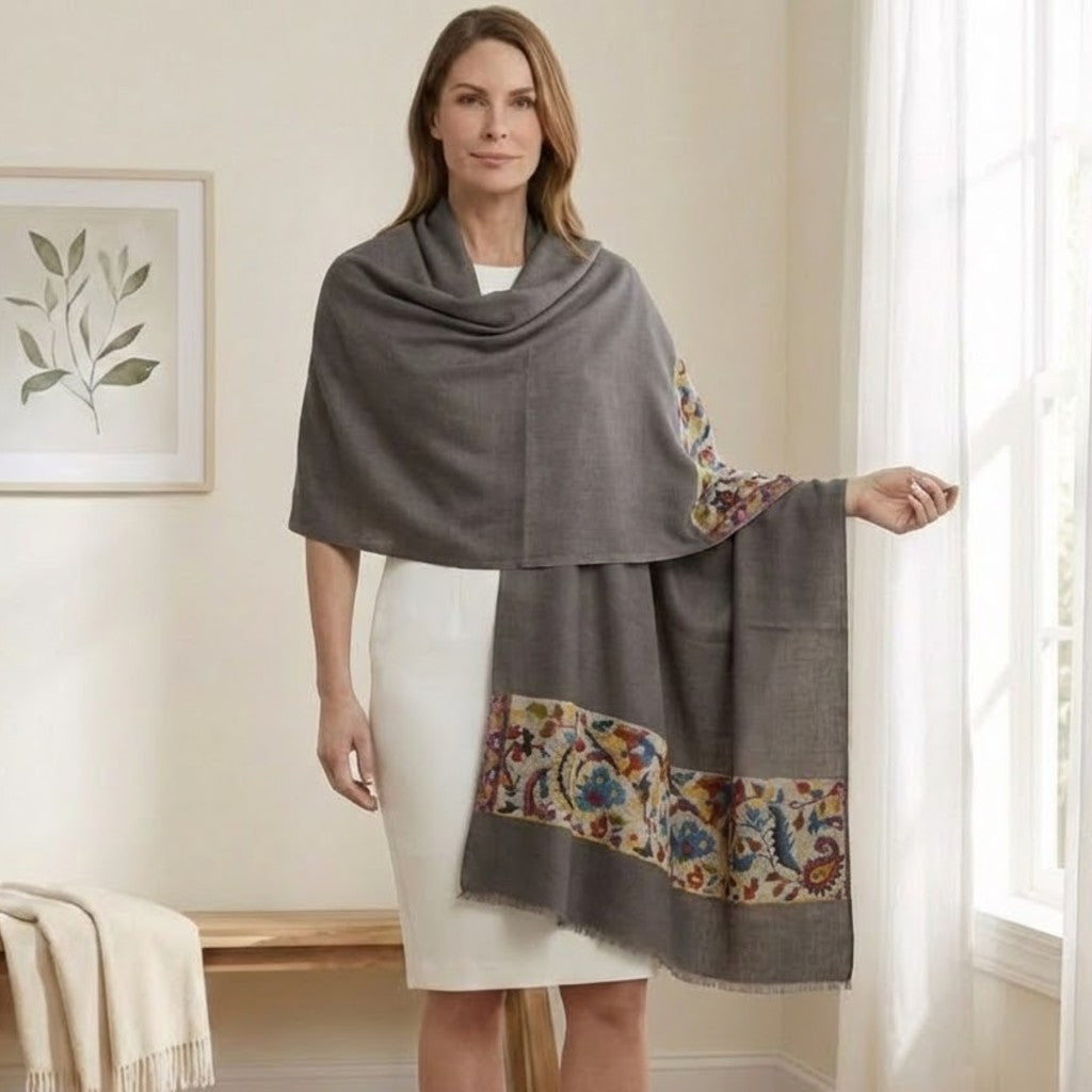 Sal  extrafin confectionat din Lana Cashmere & Matase Naturala -> Cod: CASHMSILK10