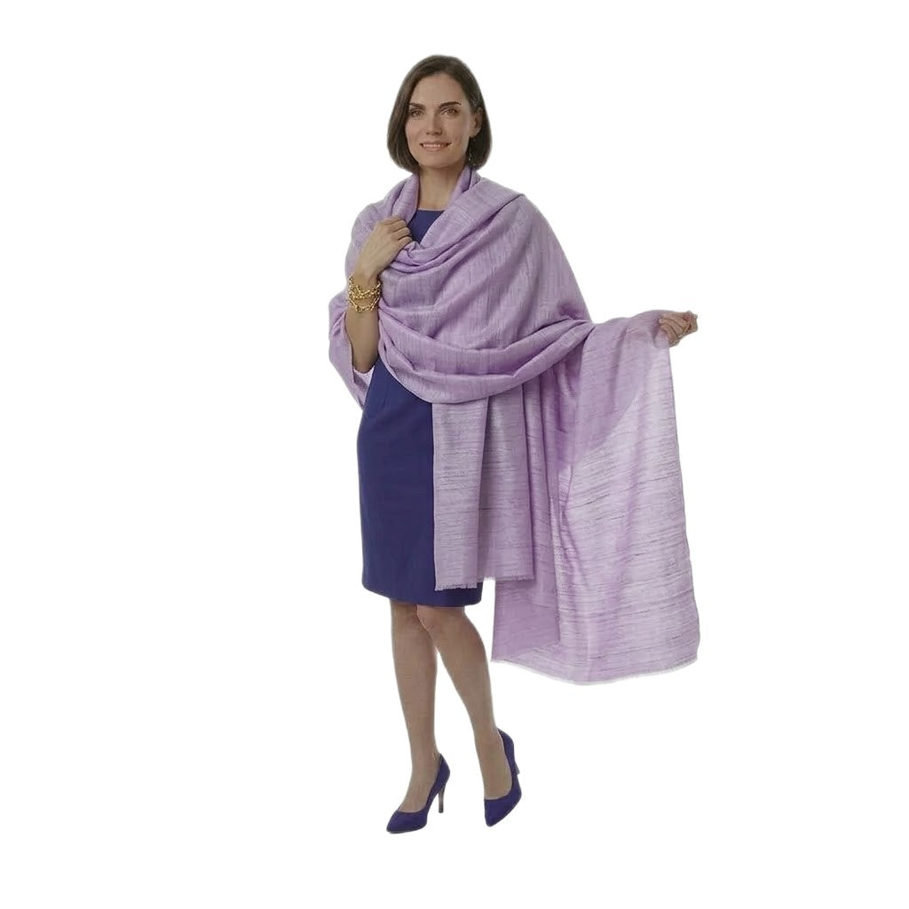 Sal tesut manual din 100% Matase Naturala Organica - Ghicha Tassar/Tussar Silk - Lilac -> Cod:GhichaApril2