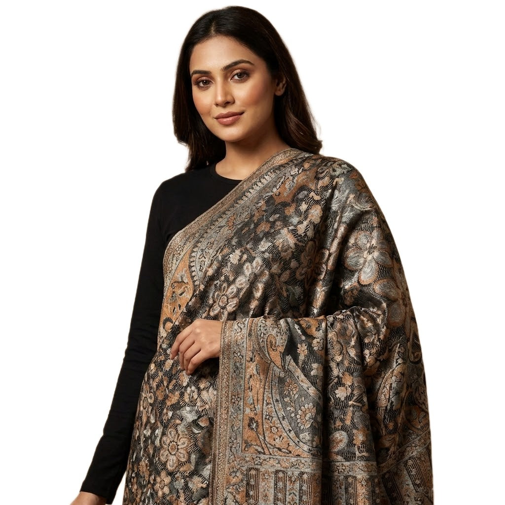 SAL Premium Jamawar din 100% Matase Naturala - Heritage -> Cod: PureSilkJamawar5