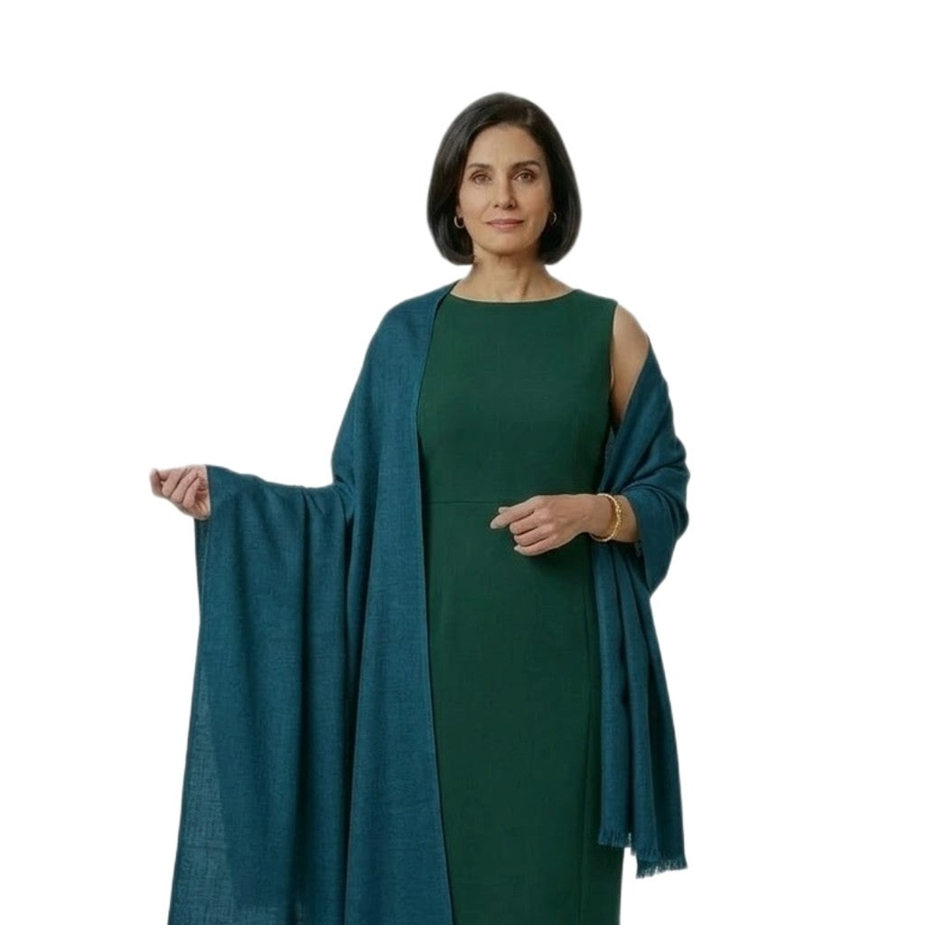 Sal Unisex confectionat din 100% Lana ( Yak & Merino ) ->Albastru Turcoaz -> Cod: YAKNEW2