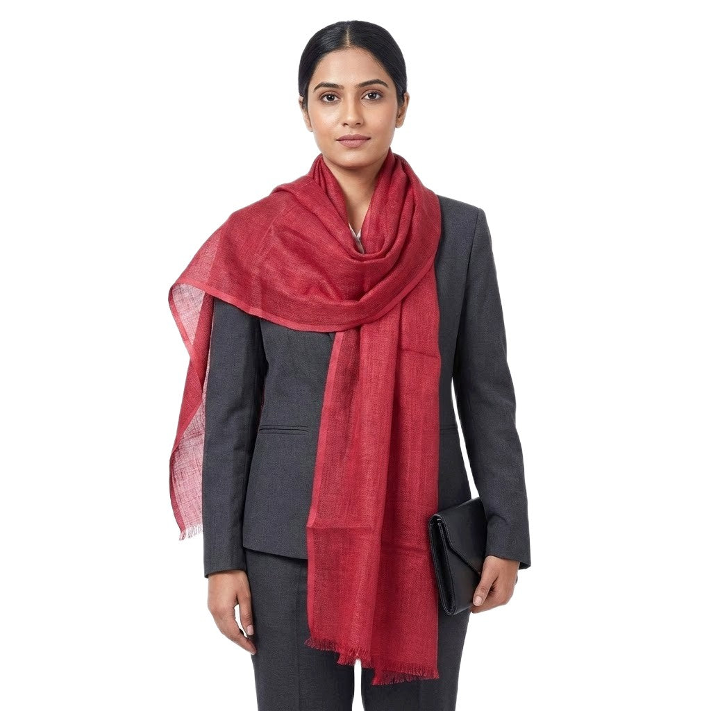 Esarfa-Sal tesuta manual din 100% IN (Linen 100%) - Rosu -> Cod: Linen17