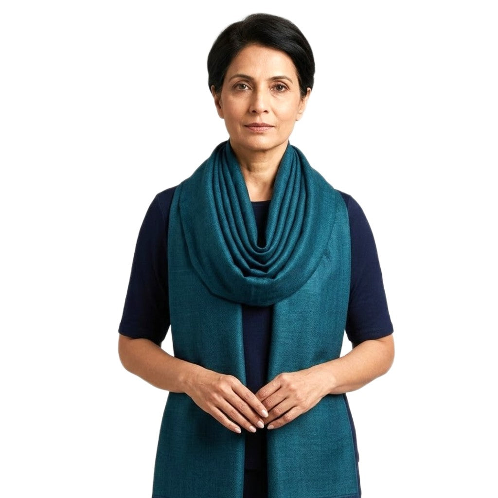 Sal Unisex confectionat din 100% Lana ( Yak & Merino ) ->Albastru Turcoaz -> Cod: YAKNEW2