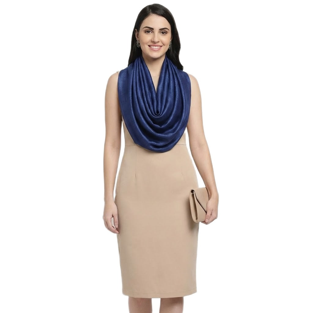 Esarfa-Sal din Matase Naturala Eri Muga Silk-> Navy Bleumarin-> Cod: ERIMUGASILK2