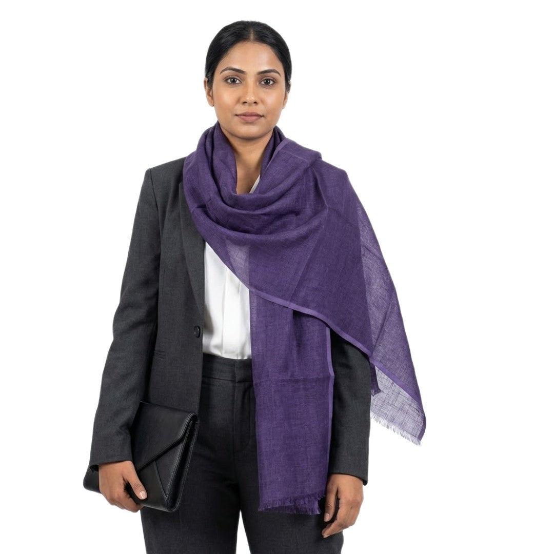 Esarfa-Sal tesuta manual din 100% IN (Linen 100%) - Mov Lavander -> Cod: Linen16